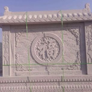 林芝 芝麻白花岗岩屏风，照壁，影壁