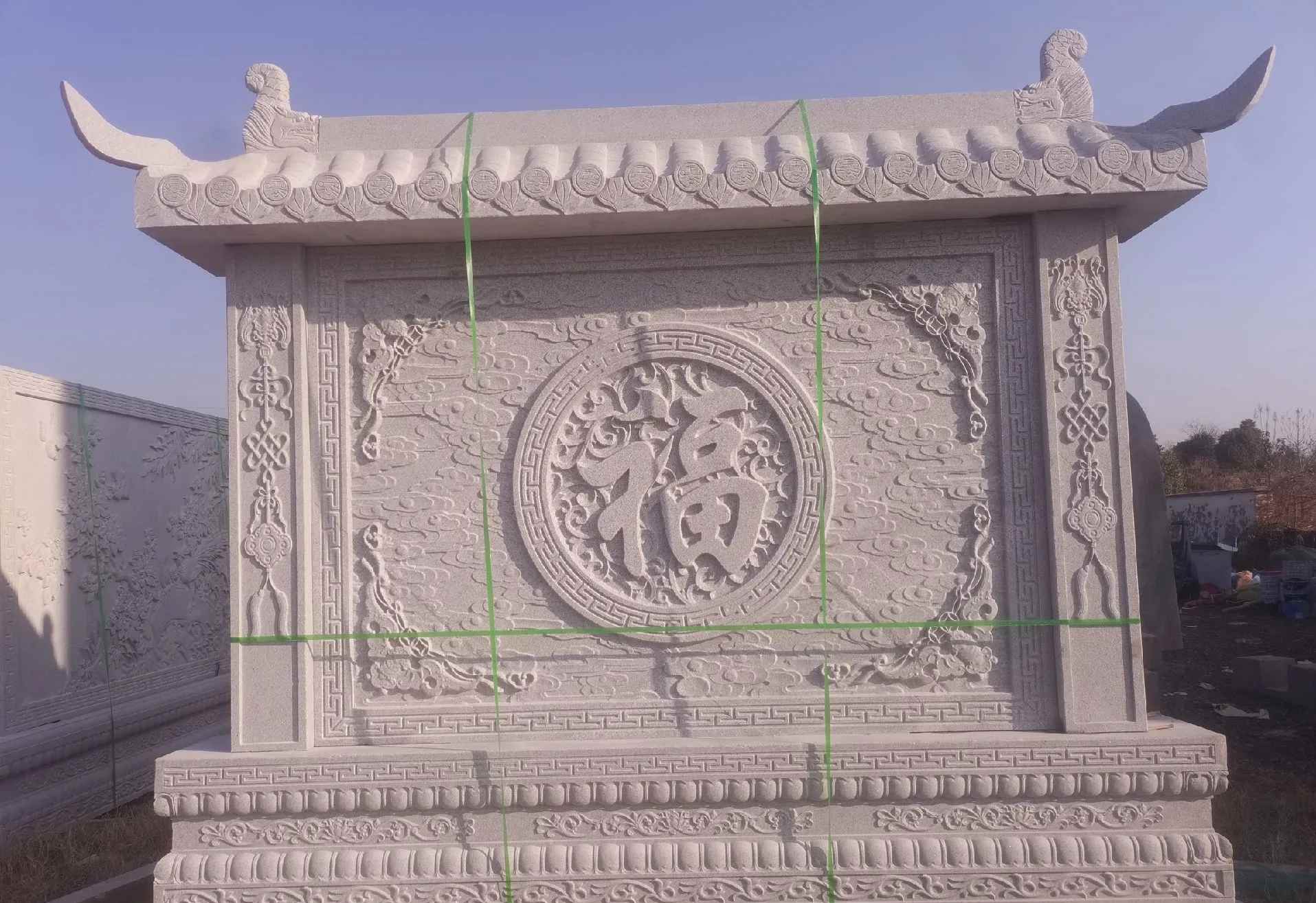 林芝 芝麻白花岗岩屏风，照壁，影壁